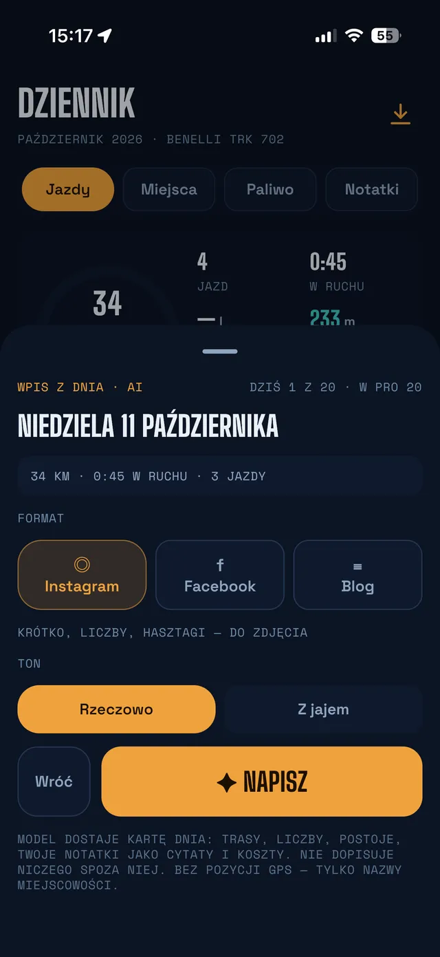 Wpis z dnia: wybór formatu i tonu