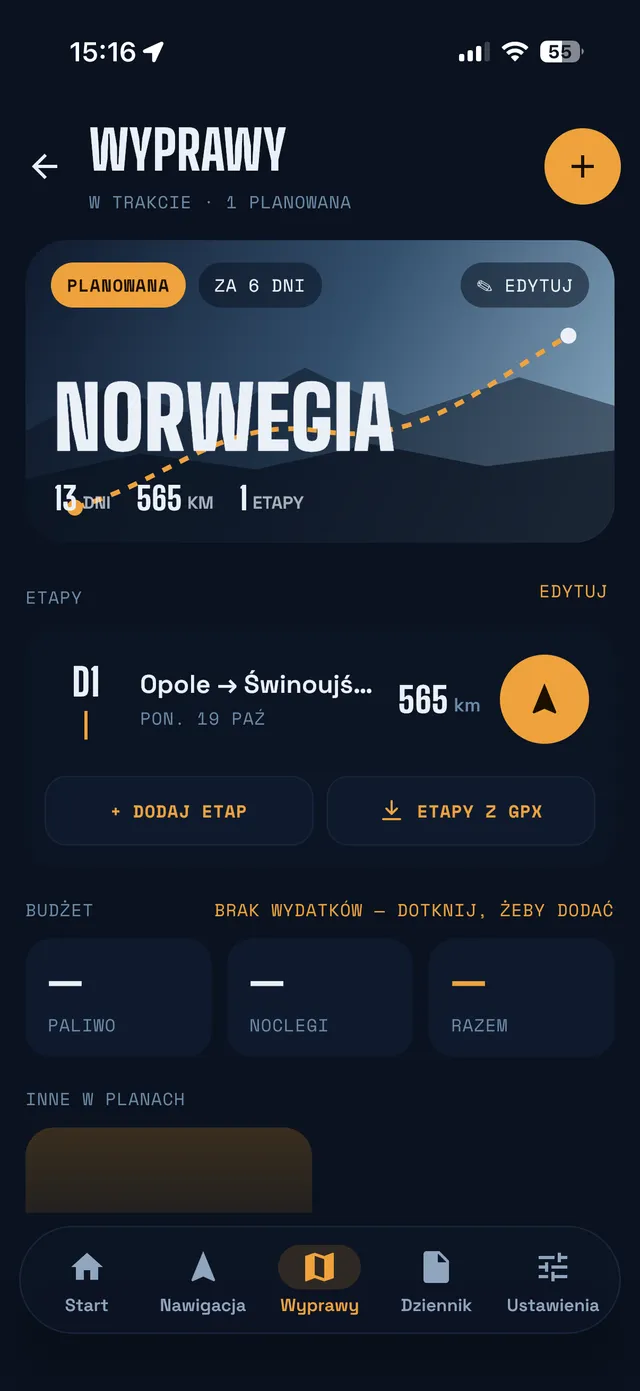 Wyprawa z etapami i budżetem