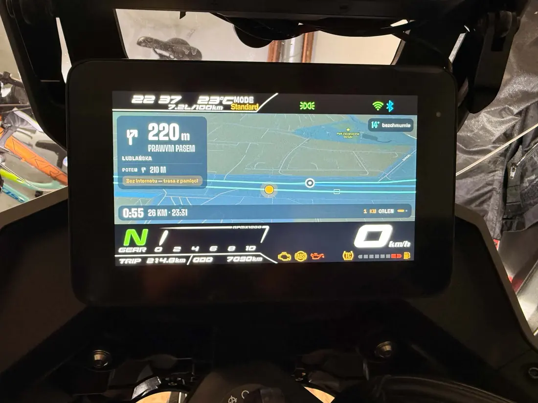 MotoNomad on the display of a Morbidelli T1002VX